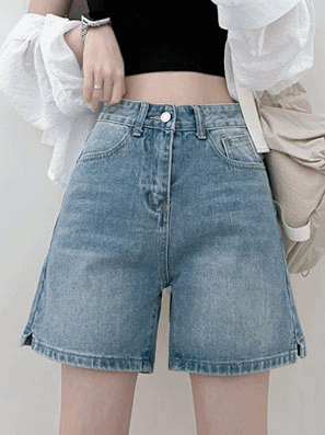 水洗牛仔四分短褲(S-L)