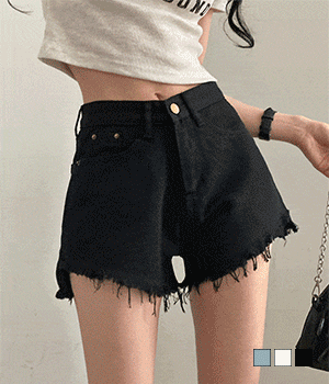流蘇剪裁牛仔短褲(S-L)