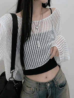 🍨網洞洞長袖針織上衣