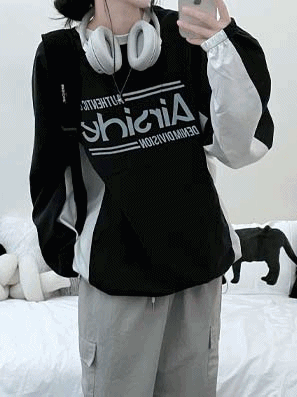 ✈️Airside印花拼色衛衣