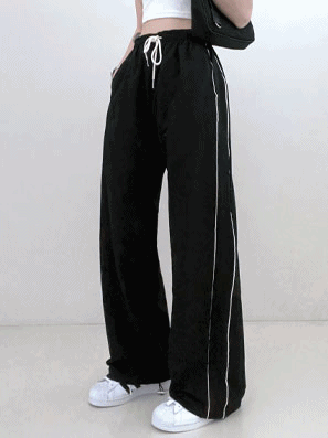 🍧兩穿撞色尼龍束腳寬褲