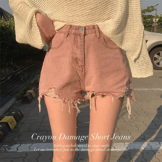 色感超讚!🍬染色破壞感牛仔短褲(S-L)