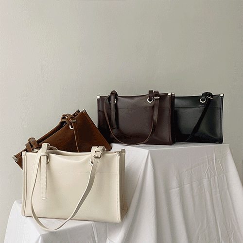 大容量!韓製🇰🇷箱形亮面單肩包