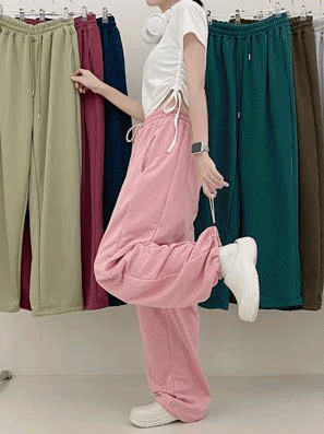 【最後現貨Navy】8色🍬棉質綁束繩寬褲