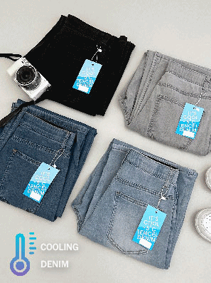 【3種長度/內橡筋】❄️-5ºC冰絲闊腿牛仔褲(S-2XL)