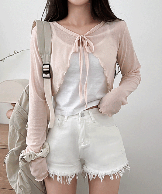 ☀️夏季薄款bolero綁帶外套