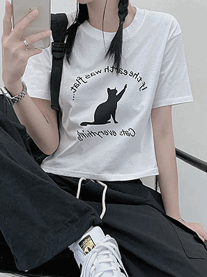 韓製🐈⬛If Cats印花短袖T恤