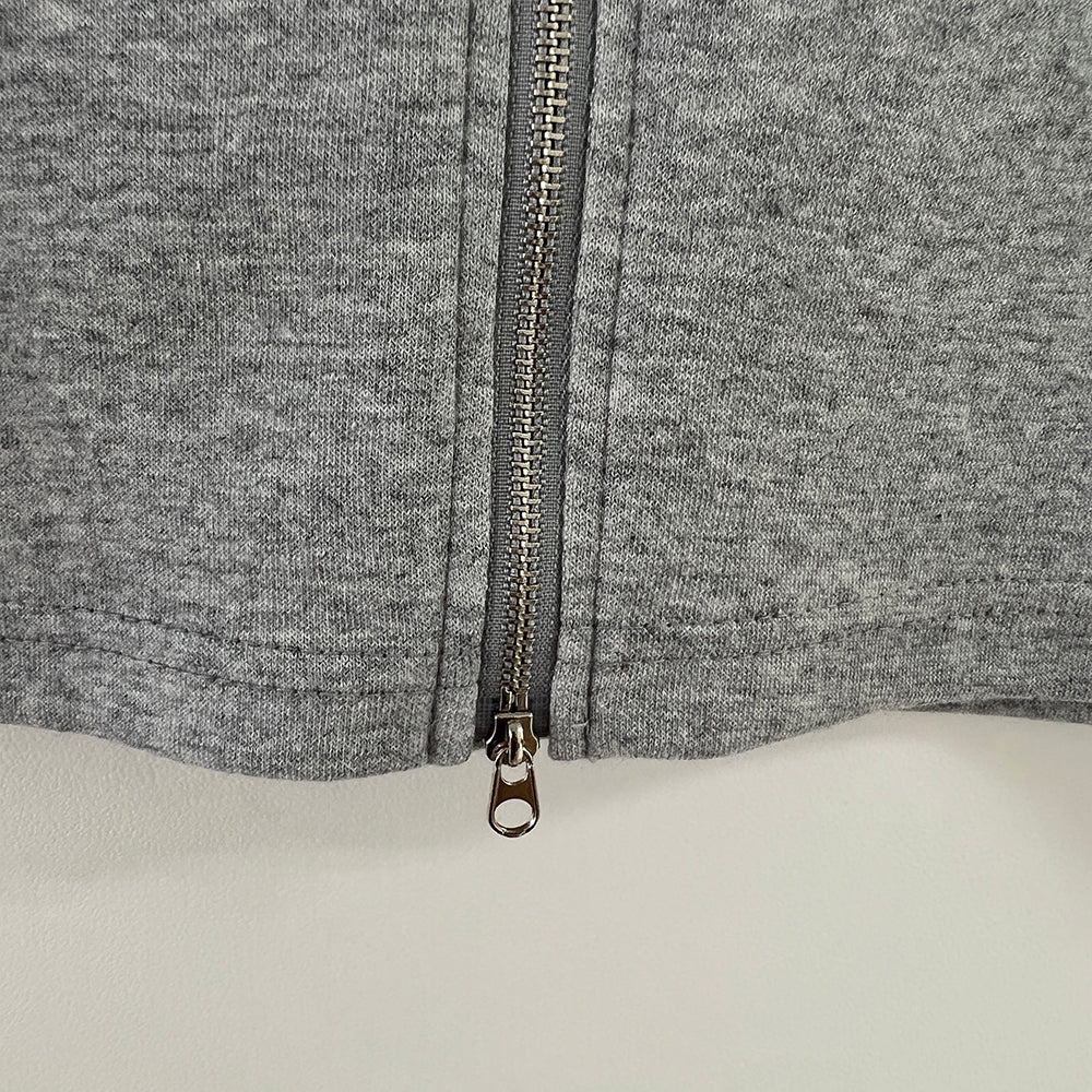 💗小刺繡雙向拉鍊短袖上衣