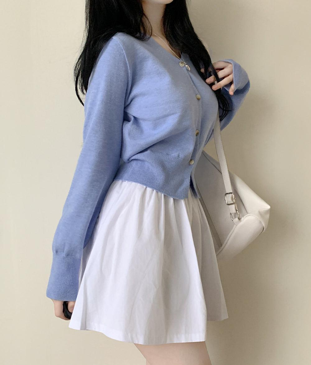 【現貨灰】🥯柔和色彩刺繡字母開襟衫