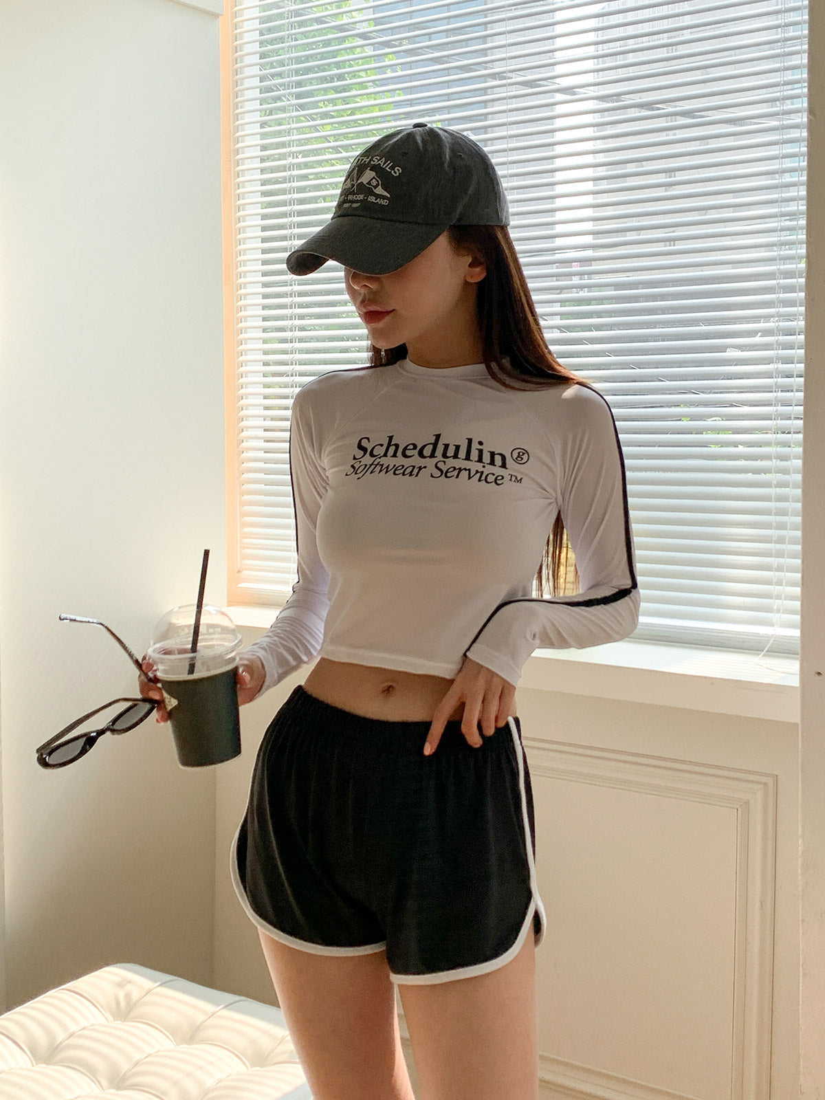 韓製🇰🇷Schedulin印花防曬長袖泳衣