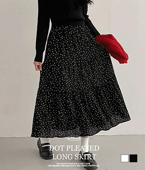 🍰波點蓬蓬百褶長裙