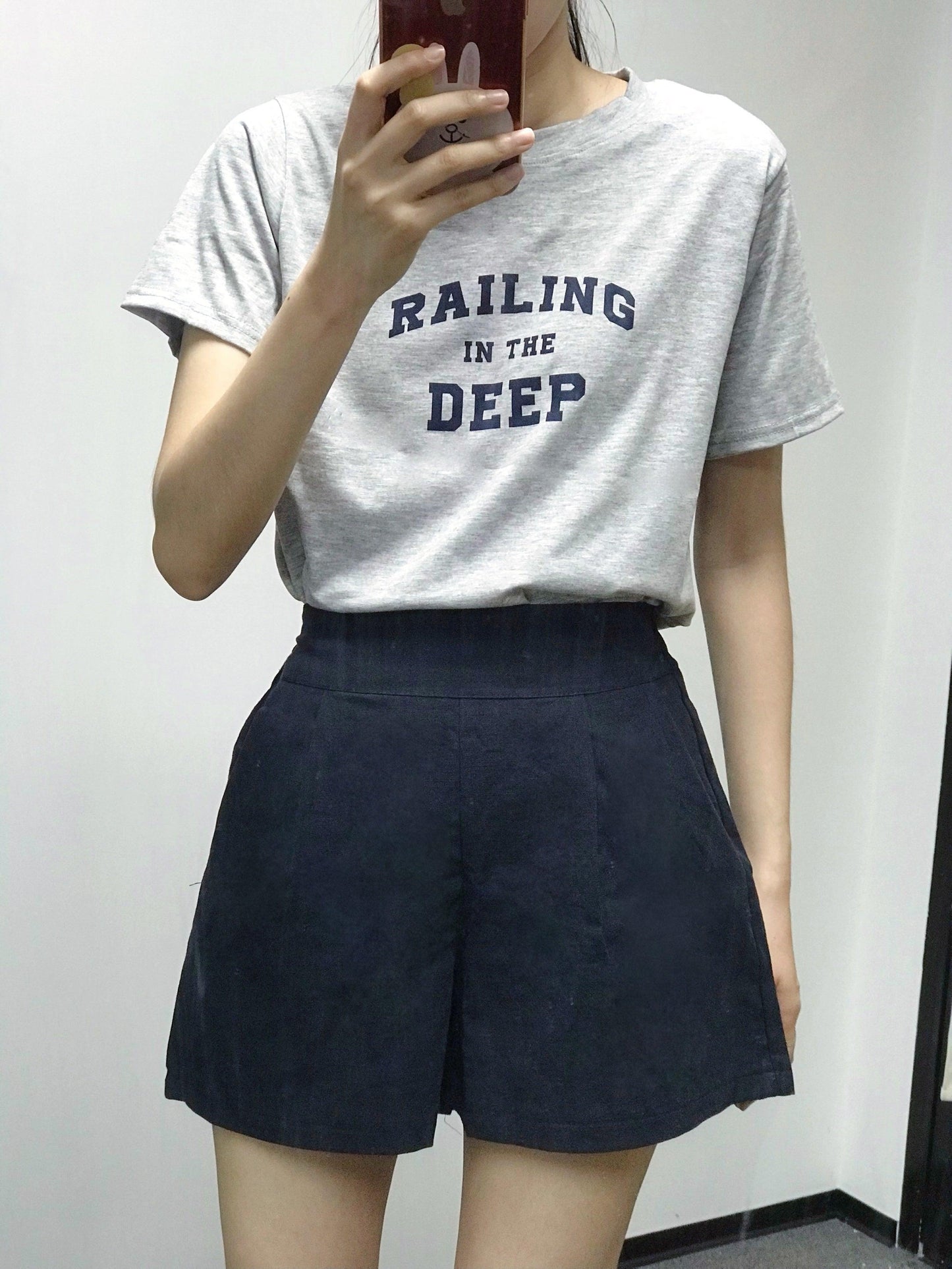 14色亞麻休閒橡筋短褲<KR> - IKIMSTORE