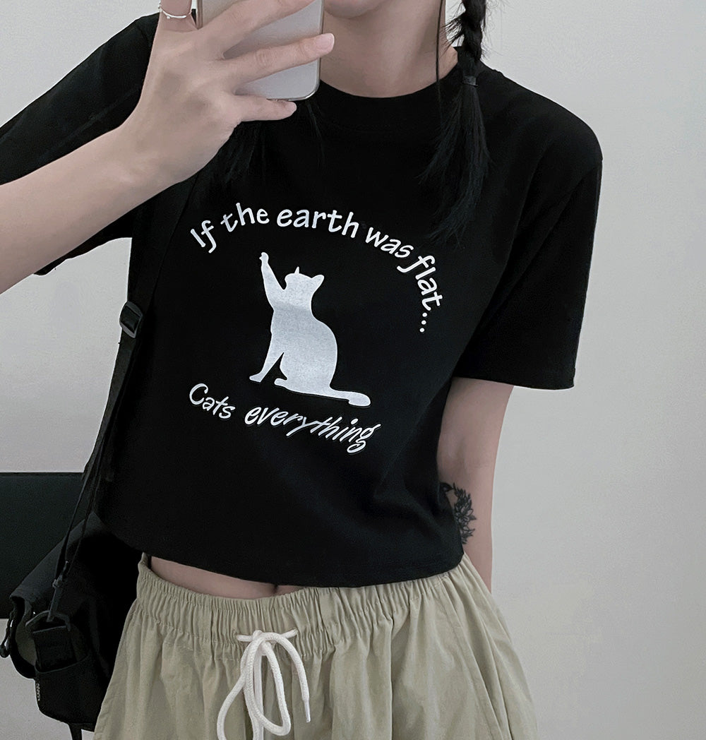 韓製🐈⬛If Cats印花短袖T恤