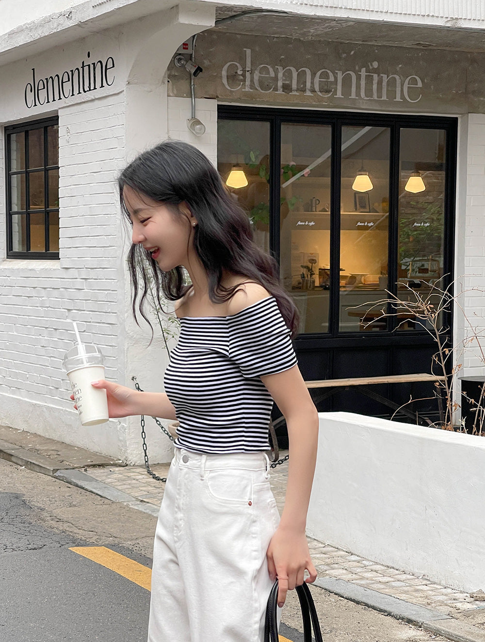 🍧韓製露肩條紋短袖T恤