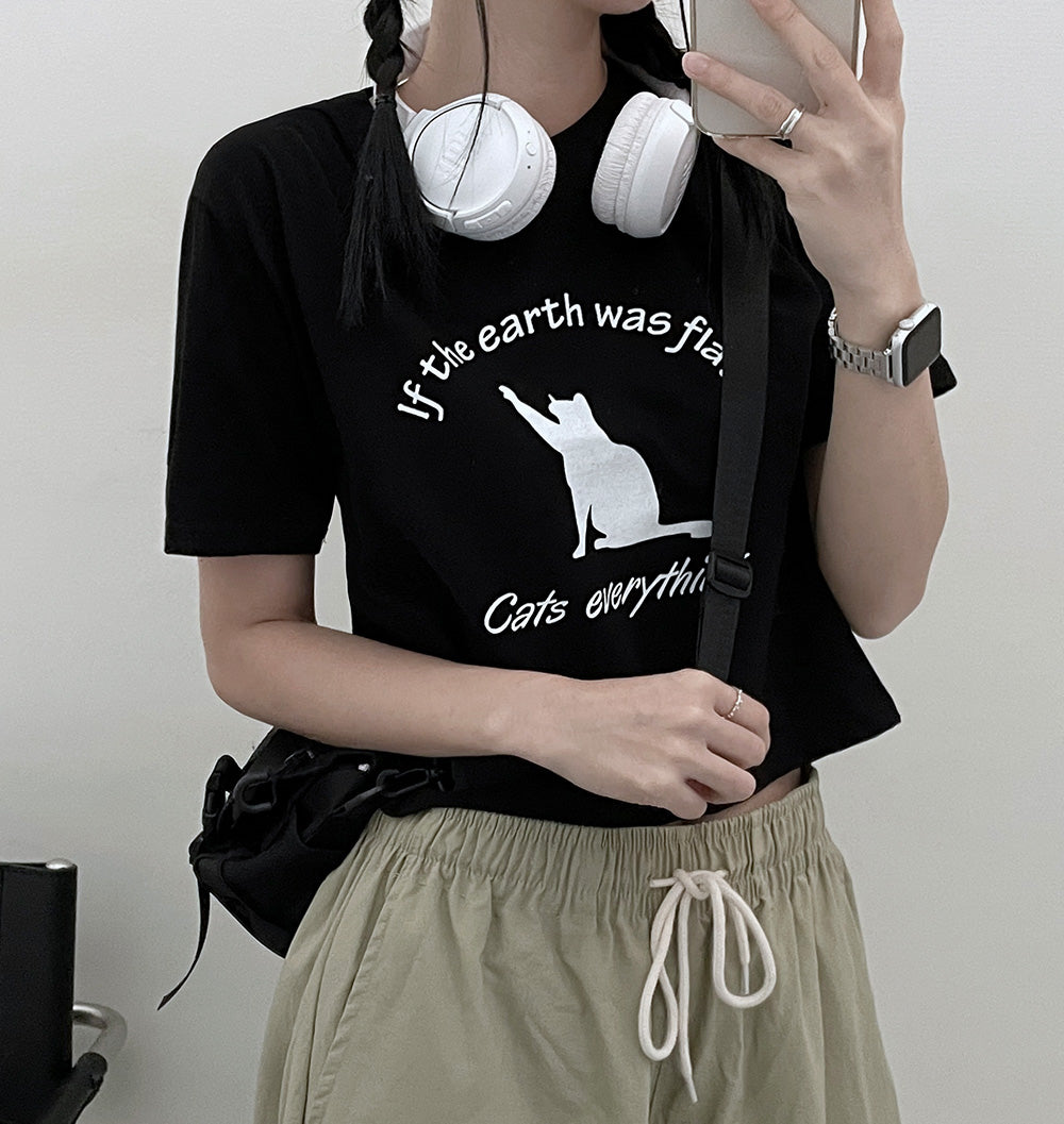 韓製🐈⬛If Cats印花短袖T恤
