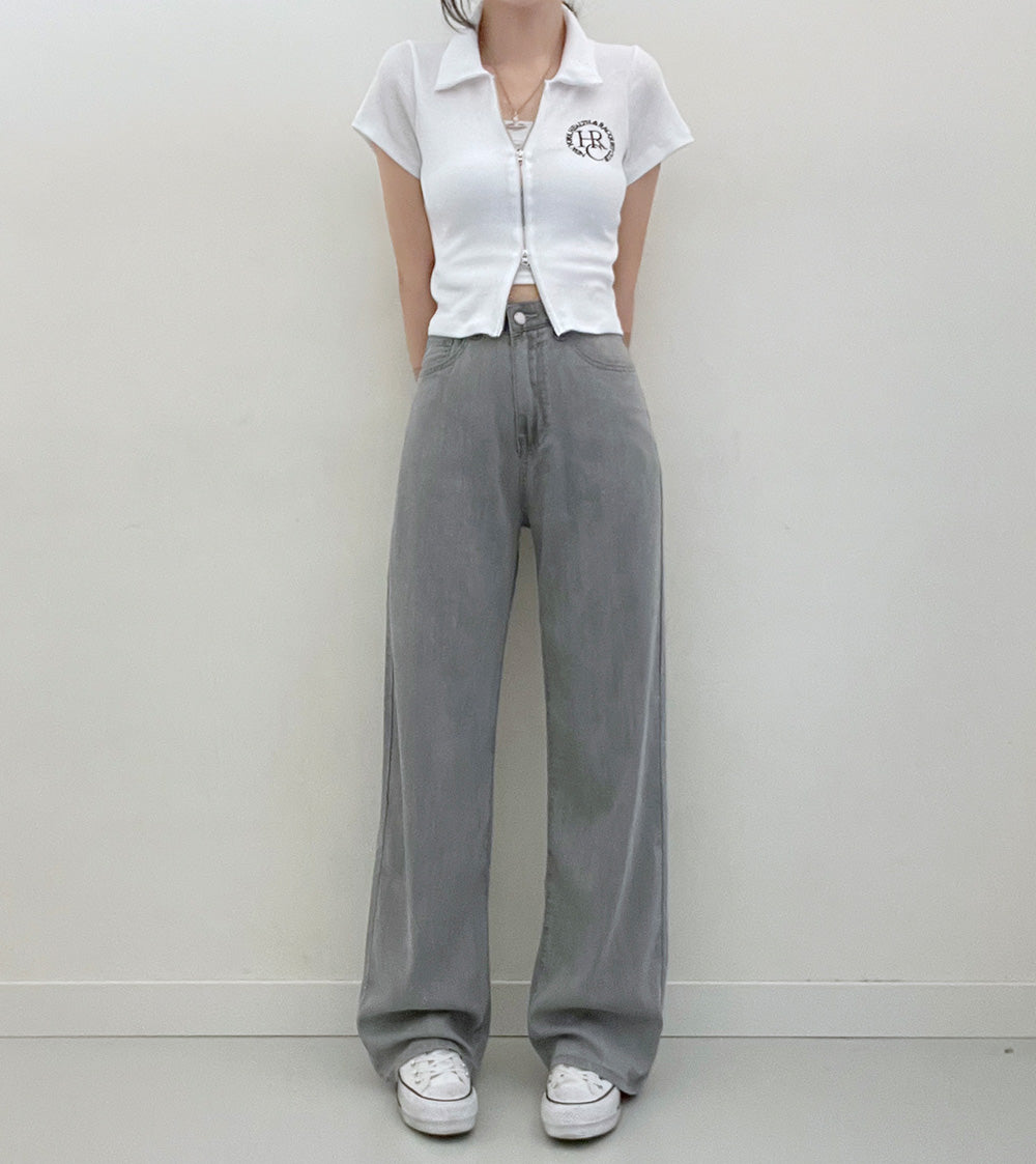 【3種長度/內橡筋】❄️-5ºC冰絲闊腿牛仔褲(S-2XL)