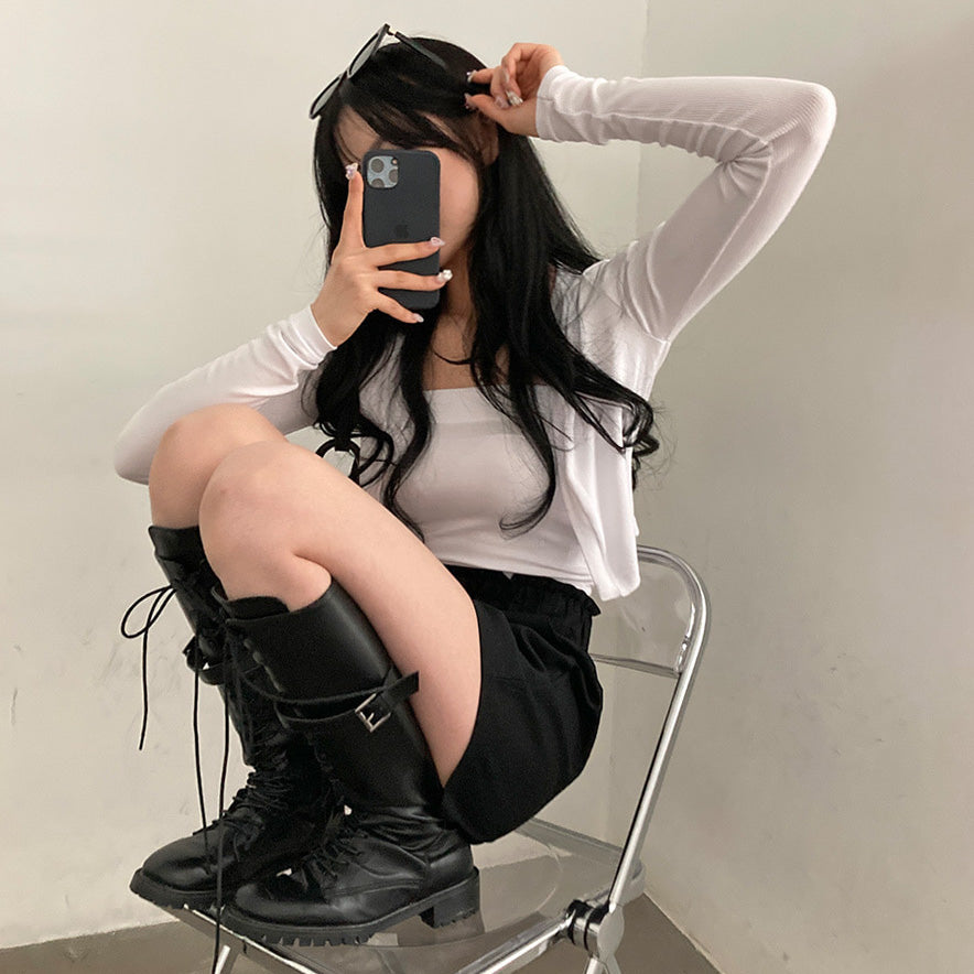 🌸三扣高腰花苞短褲