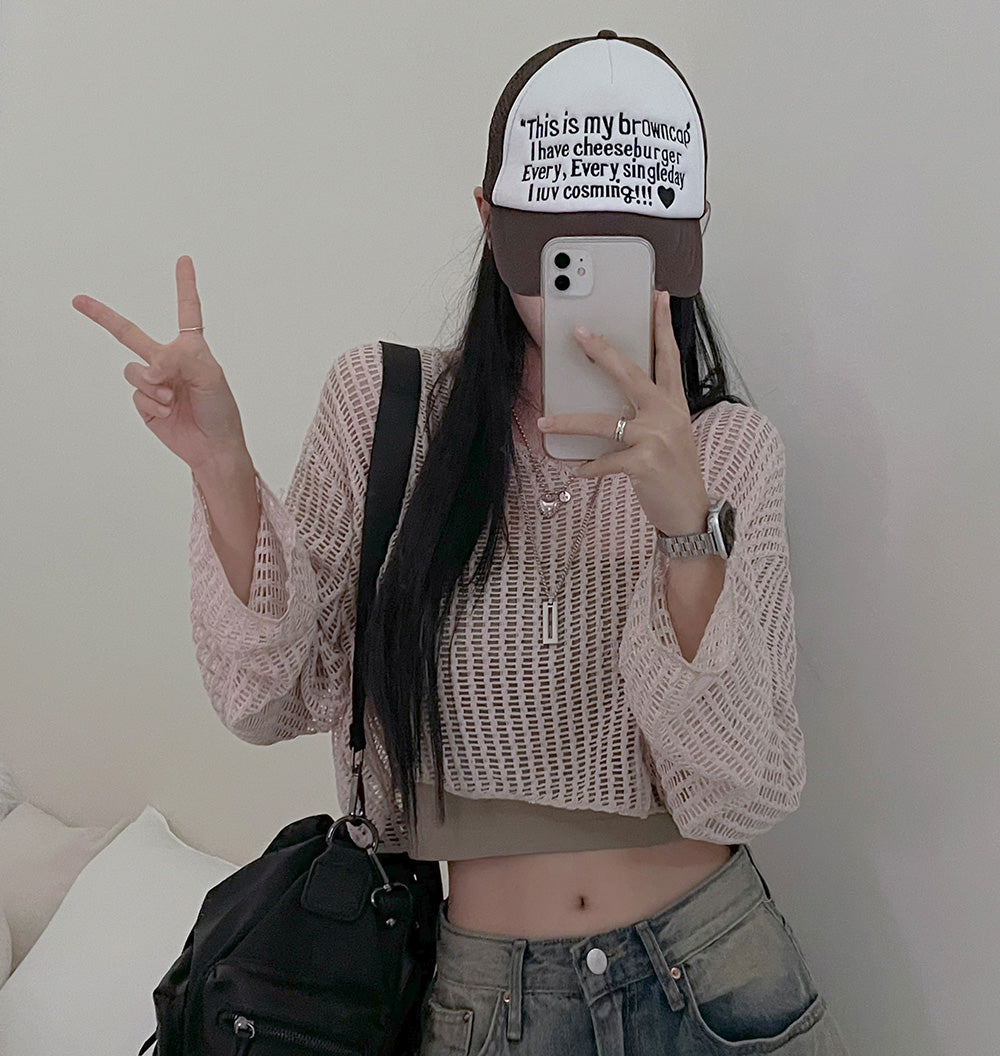 🍨網洞洞長袖針織上衣