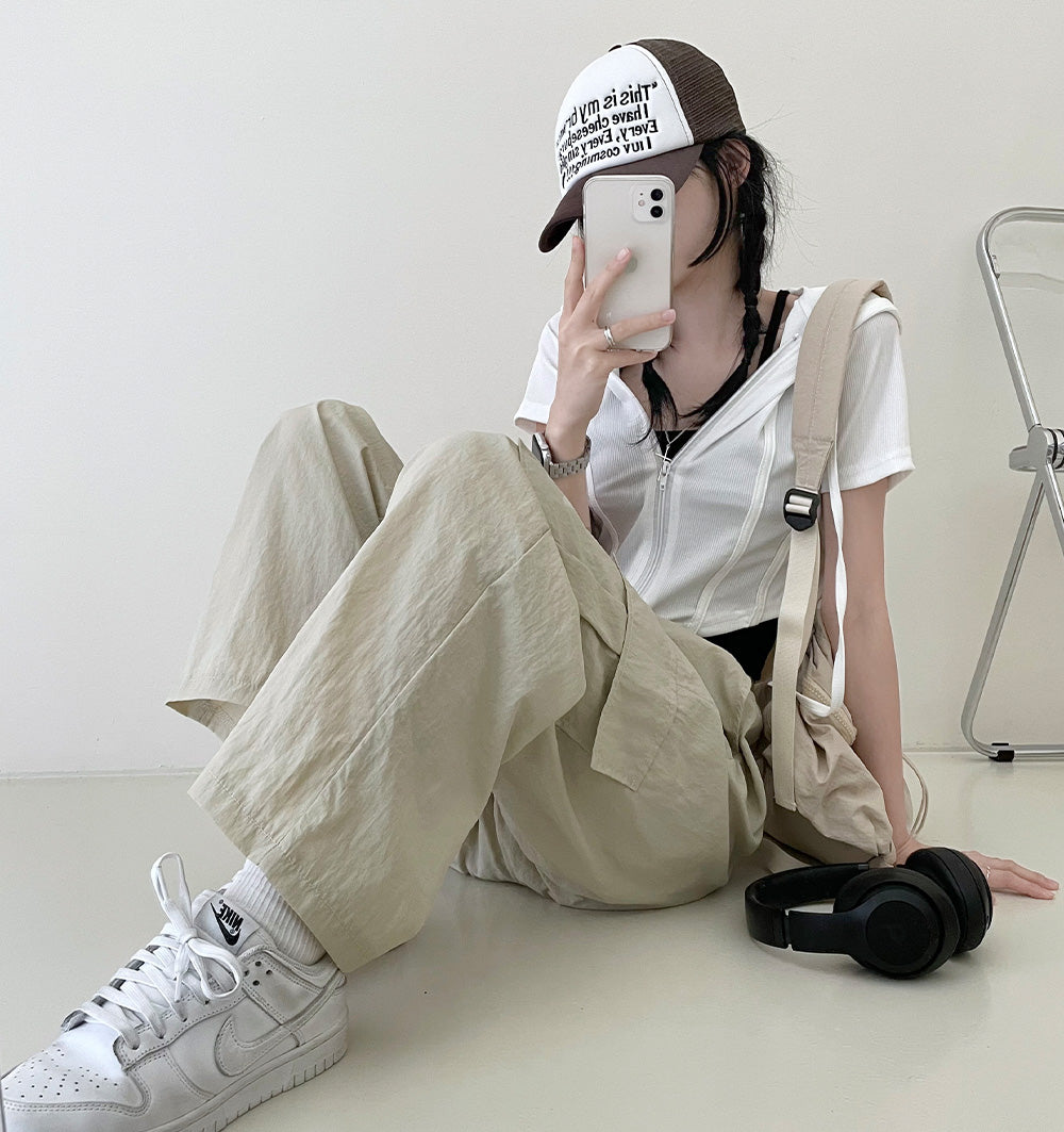 🧊Cooling工裝尼龍長寬褲