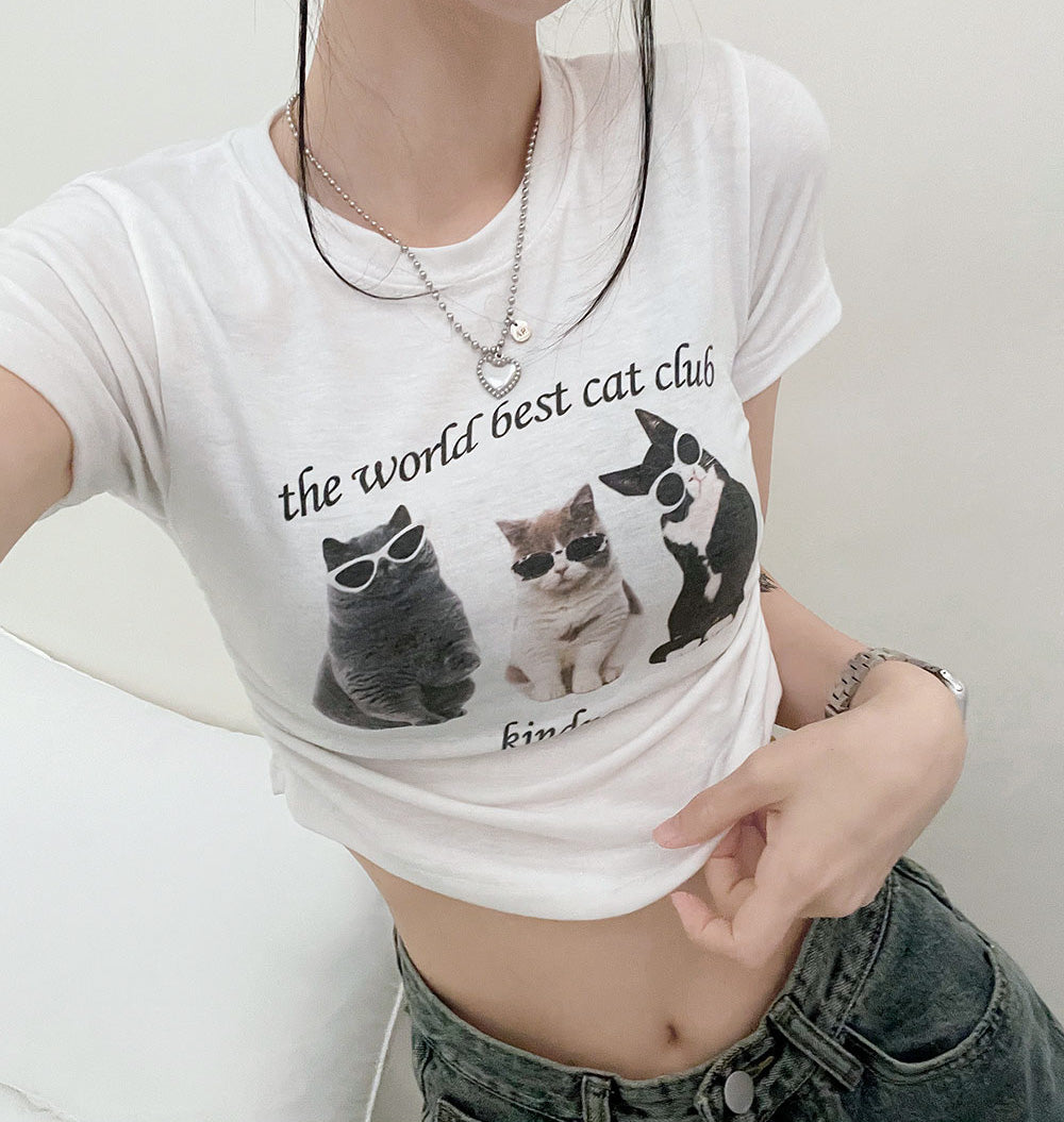 🐈⬛Cat側抽褶短袖T恤