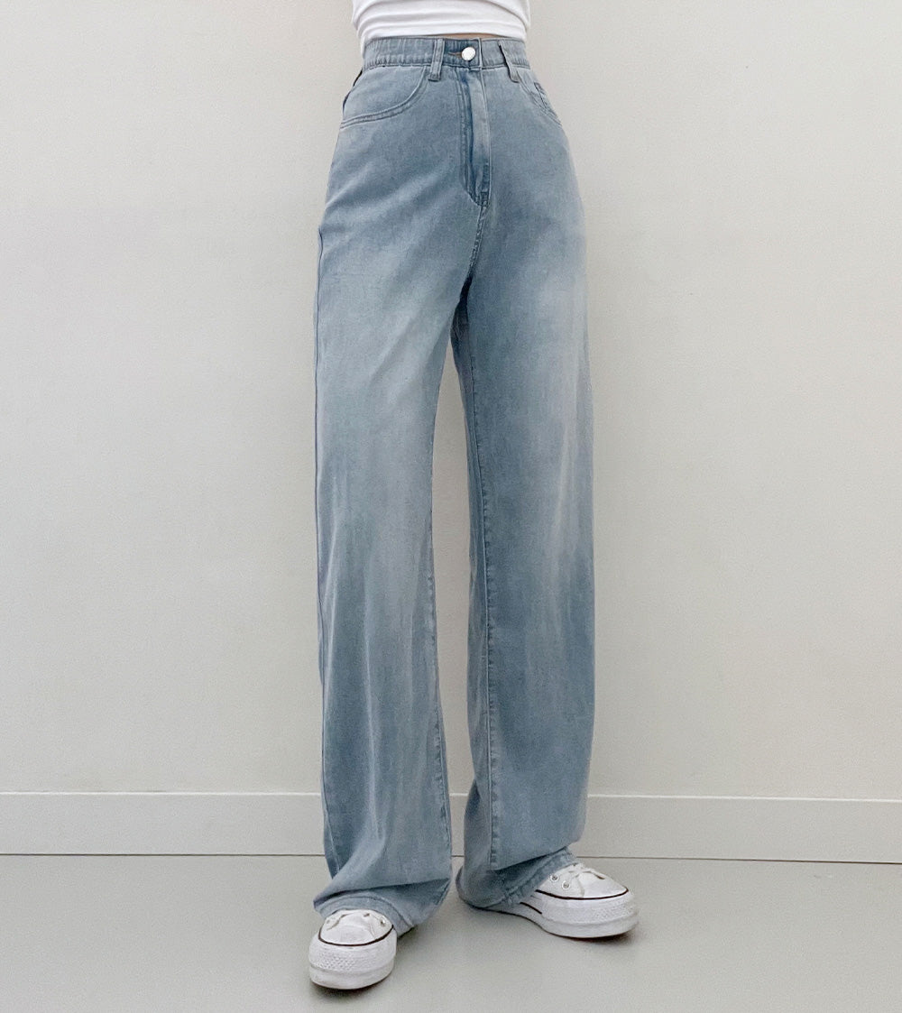 【3種長度/內橡筋】❄️-5ºC冰絲闊腿牛仔褲(S-2XL)