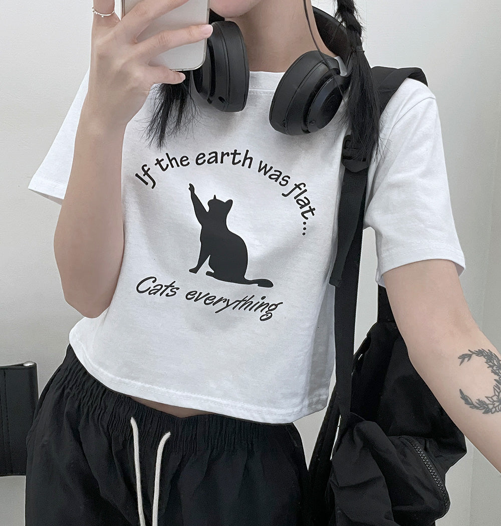 韓製🐈⬛If Cats印花短袖T恤