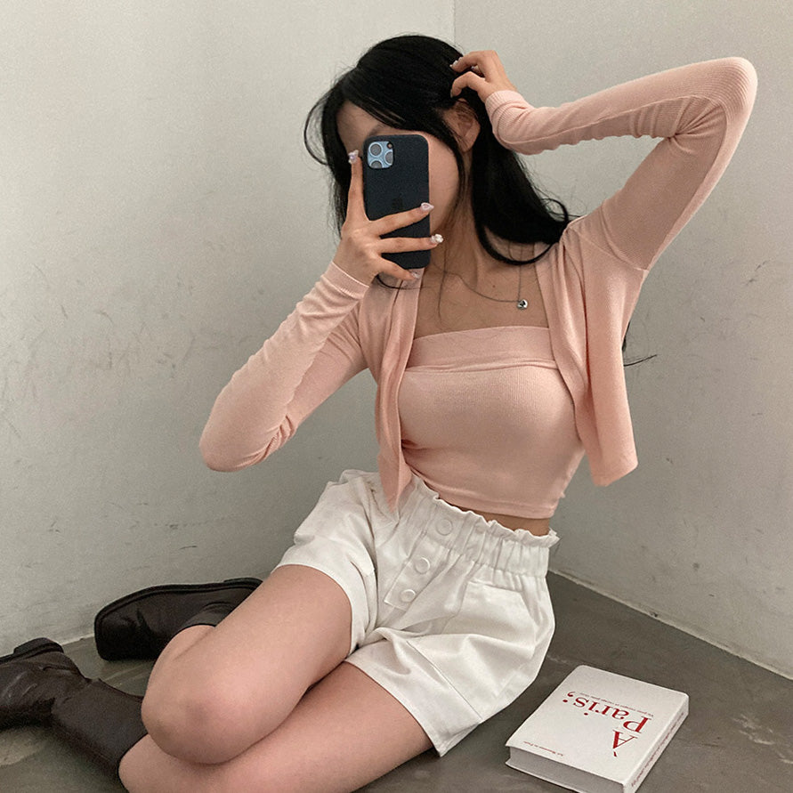 🌸三扣高腰花苞短褲