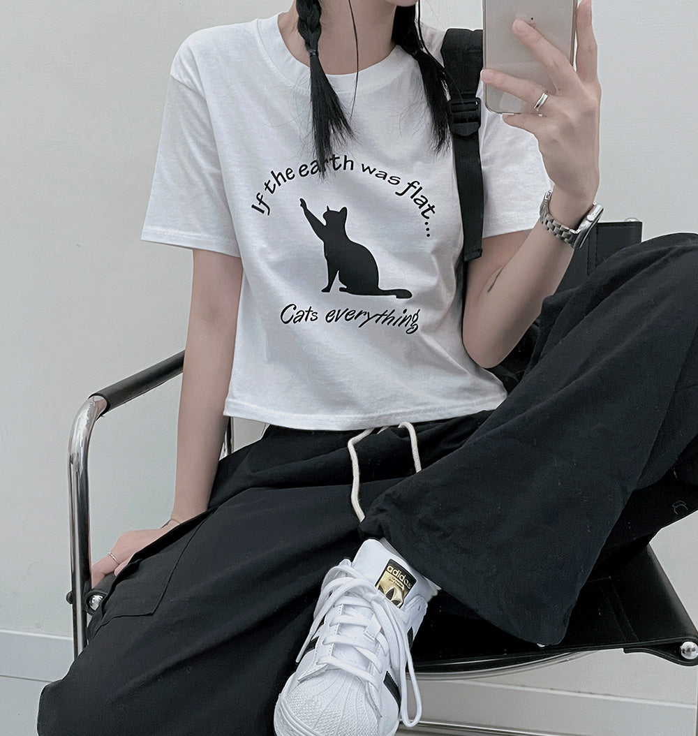 韓製🐈⬛If Cats印花短袖T恤