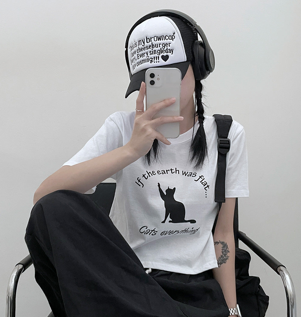韓製🐈⬛If Cats印花短袖T恤