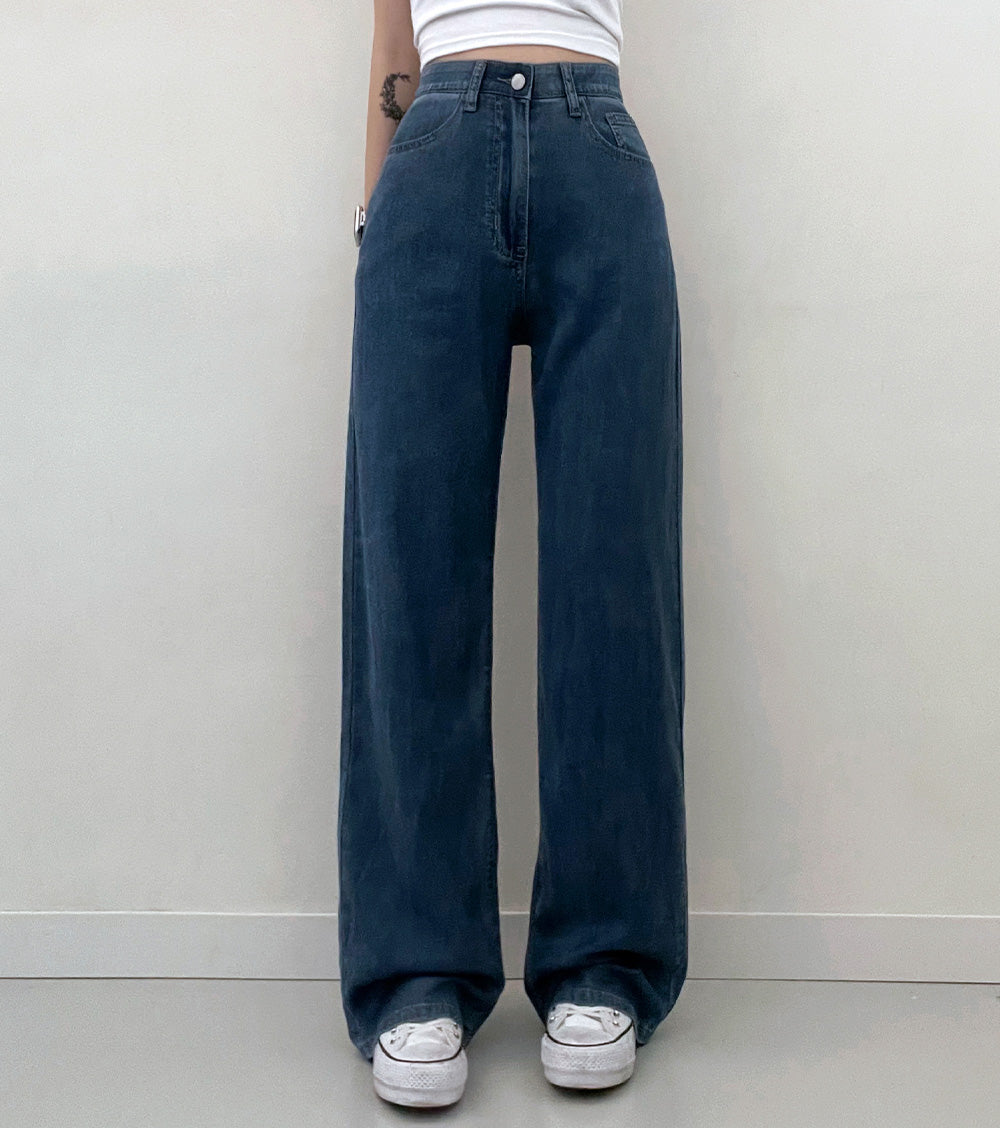 【3種長度/內橡筋】❄️-5ºC冰絲闊腿牛仔褲(S-2XL)