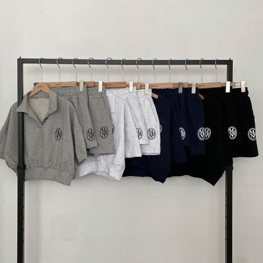 【現貨黑褲】韓製🇰🇷圓標短袖T恤+短褲/迷你裙套裝