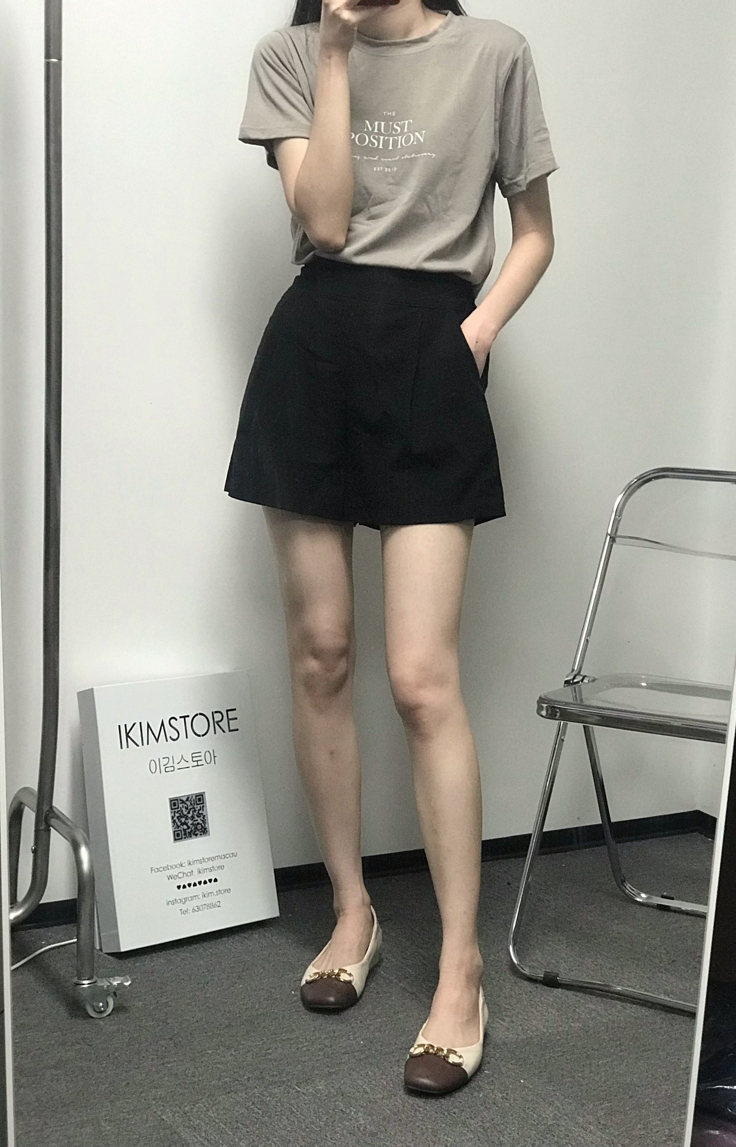 14色亞麻休閒橡筋短褲<KR> - IKIMSTORE