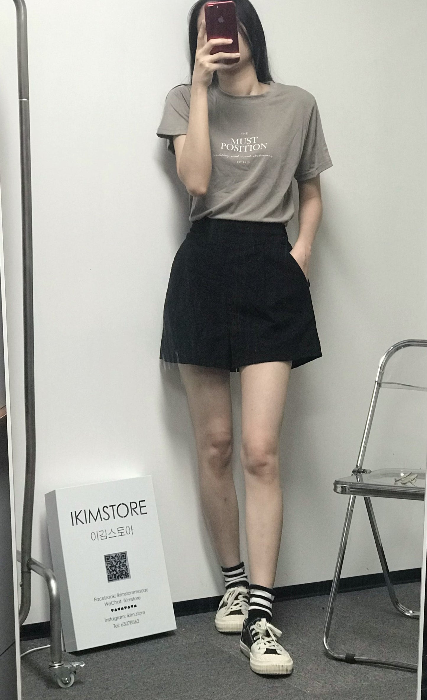 14色亞麻休閒橡筋短褲<KR> - IKIMSTORE