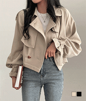 秋季韓系短款風衣夾克 - IKIMSTORE