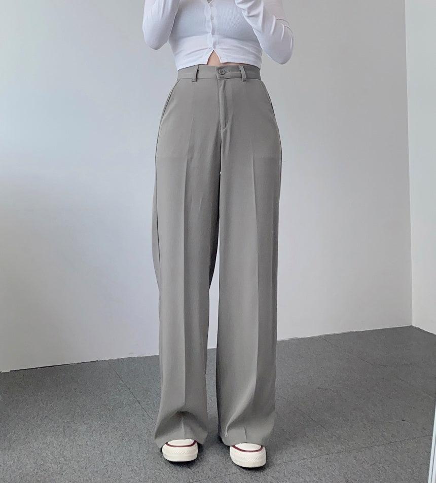 【三種長度/免燙超好穿!】韓製垂感摩登西裝闊褲<KR> (S~2XL) - IKIMSTORE