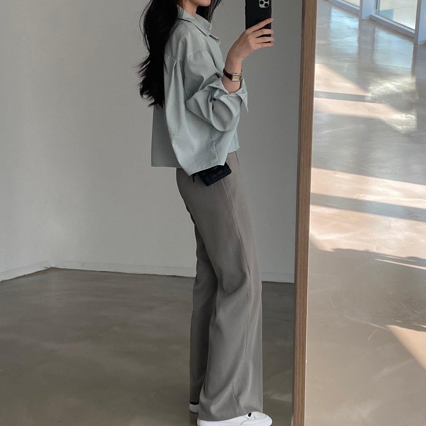 【三種長度/免燙超好穿!】韓製垂感摩登西裝闊褲<KR> (S~2XL) - IKIMSTORE