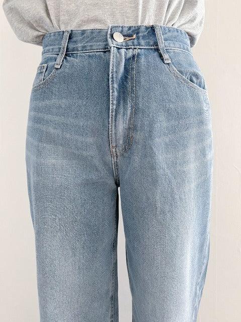 棉花糖女孩可穿(S~3XL) 超美淺藍洗水牛仔闊褲<KR> - IKIMSTORE