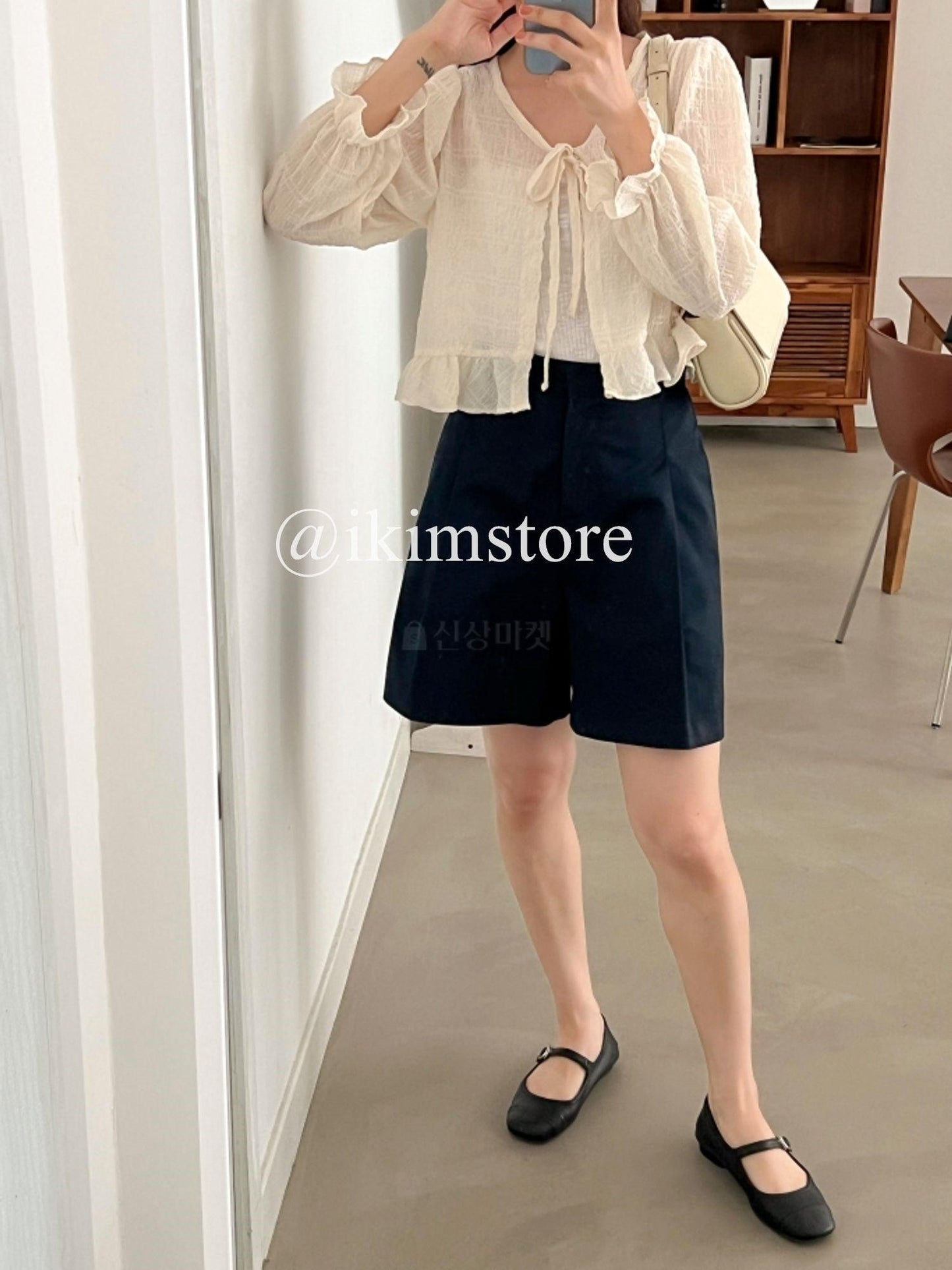 【氣質+100%】法式皺皺荷葉邊開衫<KR> - IKIMSTORE