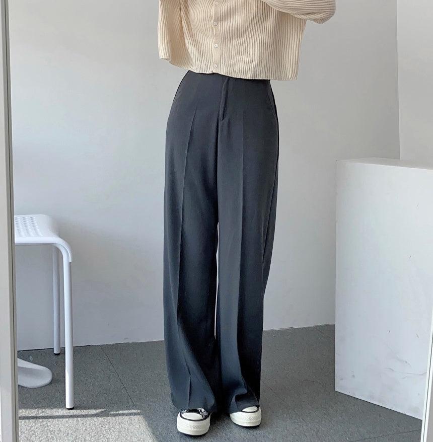 【三種長度/免燙超好穿!】韓製垂感摩登西裝闊褲<KR> (S~2XL) - IKIMSTORE