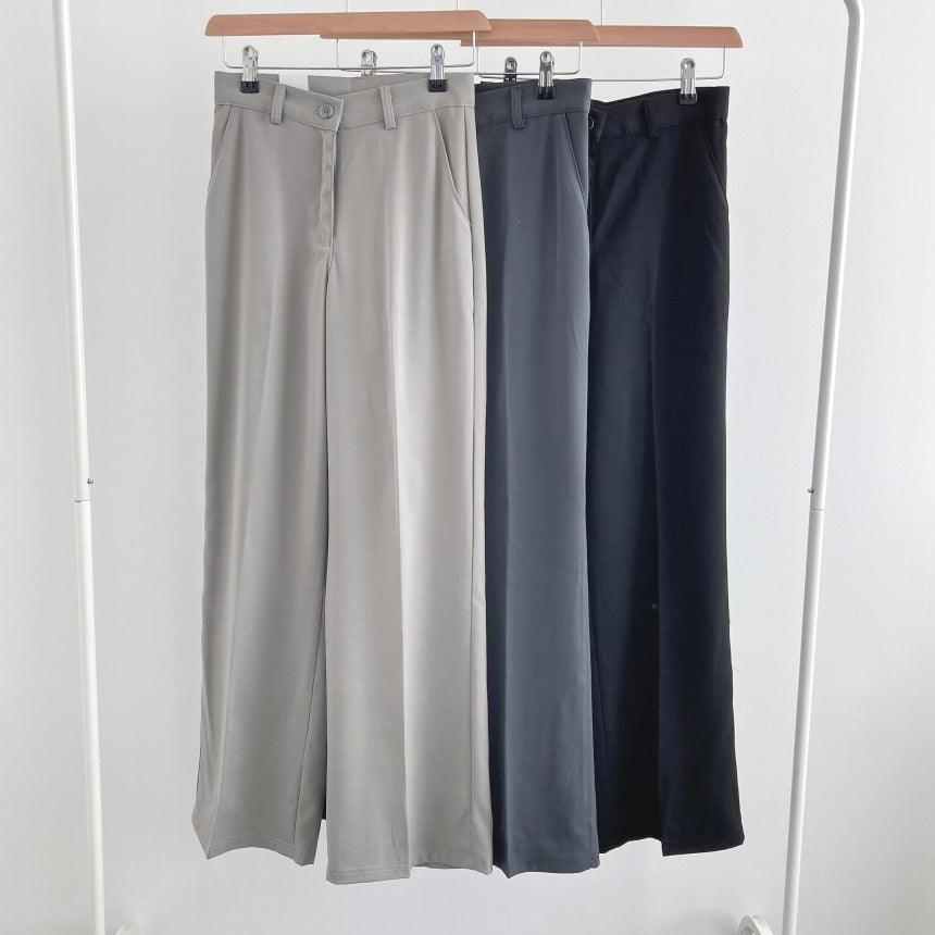 【三種長度/免燙超好穿!】韓製垂感摩登西裝闊褲<KR> (S~2XL) - IKIMSTORE