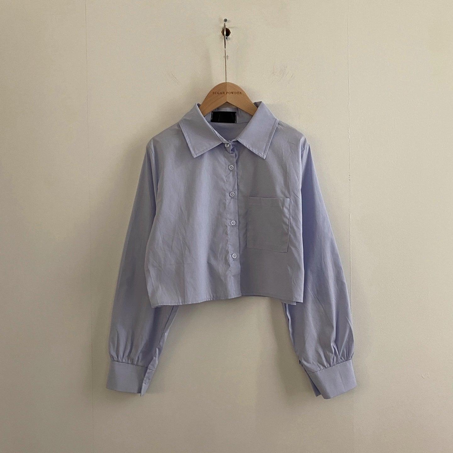 【現貨beige/好面料!】素色口袋短款恤衫(4color) - IKIMSTORE