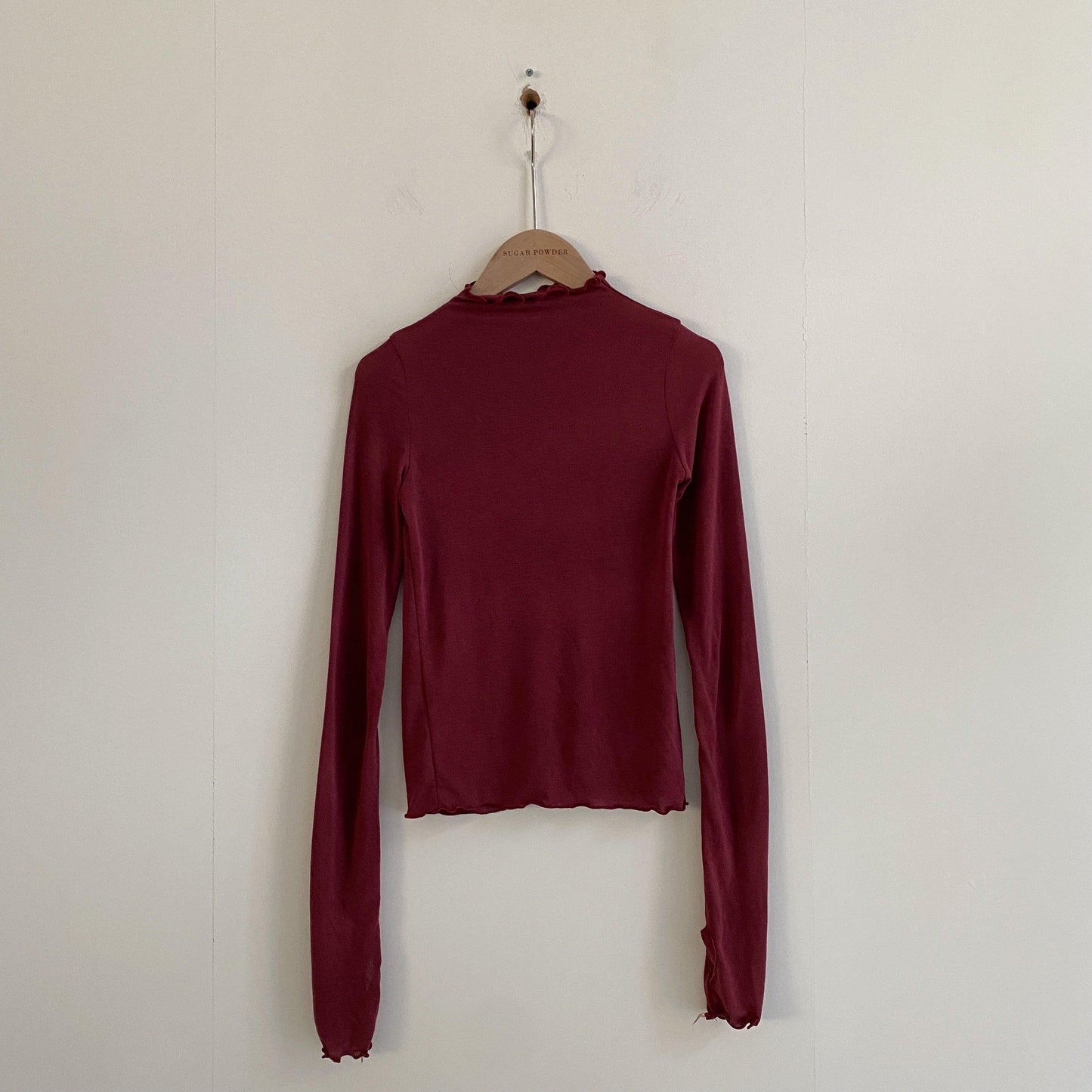 【少量現貨】韓製透膚荷葉邊半高領T恤(5color)<KR> - IKIMSTORE