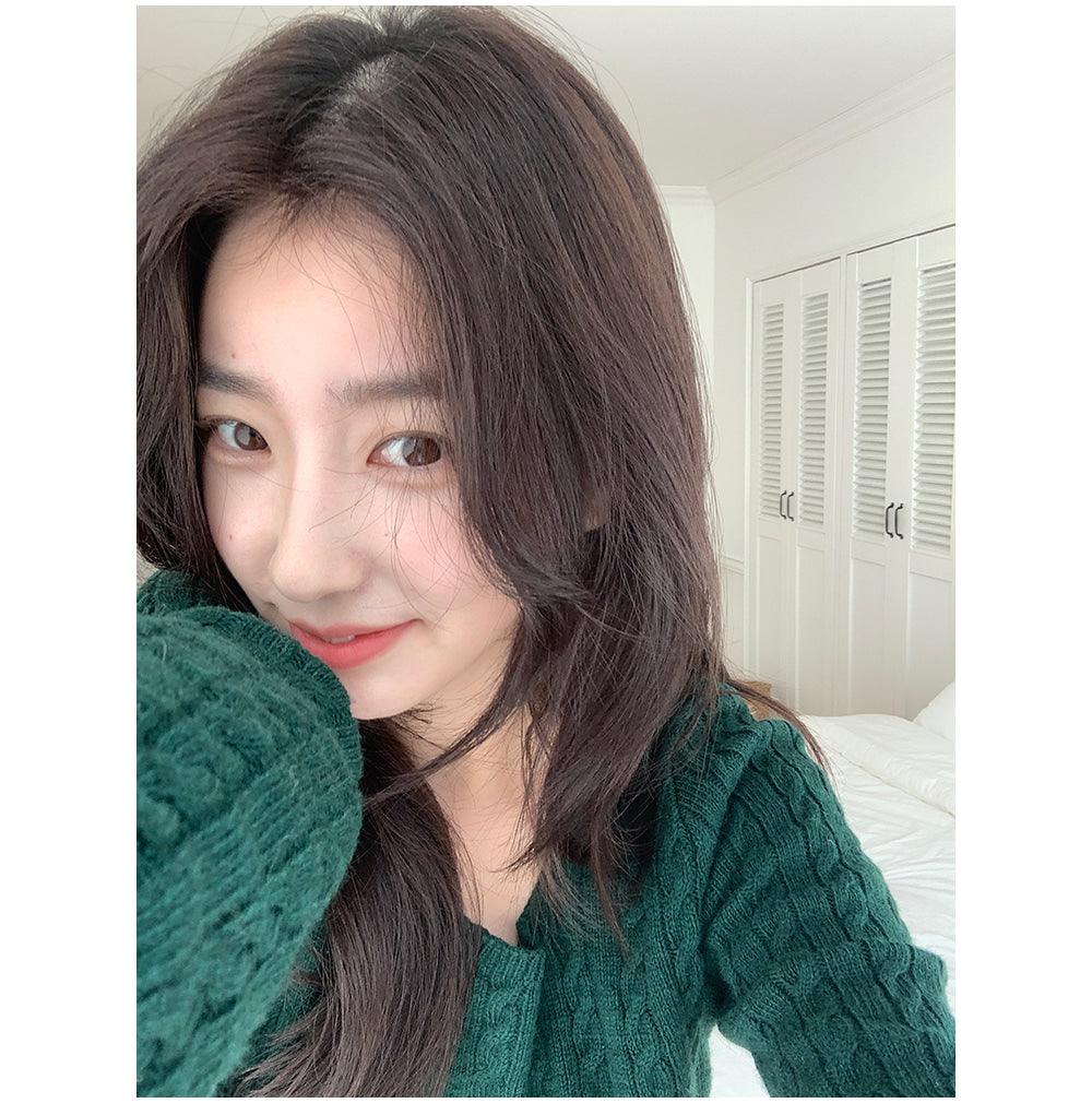 🐑Cashmere!羊絨方領麻花針織開衫<KR> - IKIMSTORE