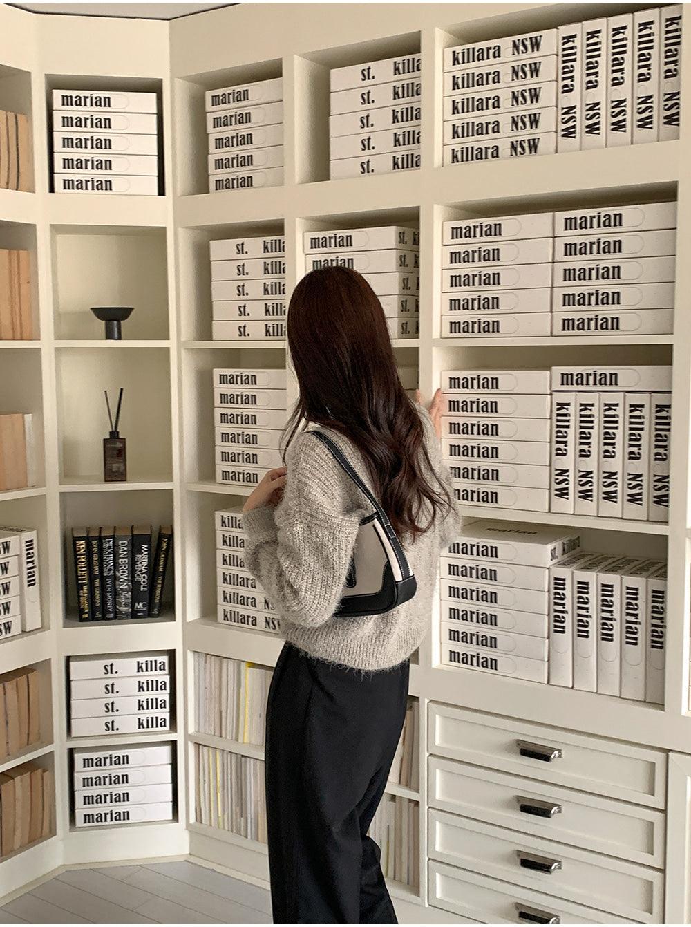 【現貨khaki, blue】🤍韓製絨絨船領針織衫<KR>(5color) - IKIMSTORE