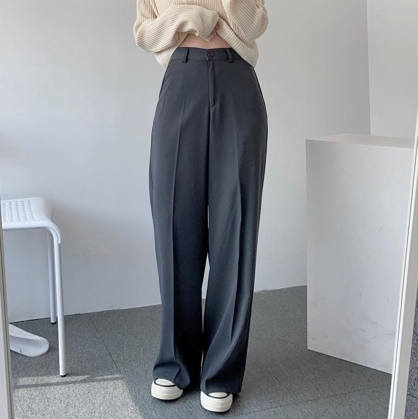 【三種長度/免燙超好穿!】韓製垂感摩登西裝闊褲<KR> (S~2XL) - IKIMSTORE