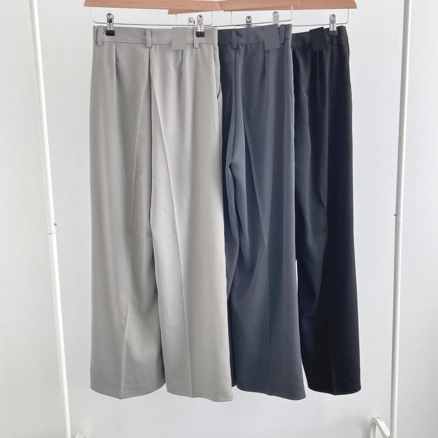 【三種長度/免燙超好穿!】韓製垂感摩登西裝闊褲<KR> (S~2XL) - IKIMSTORE