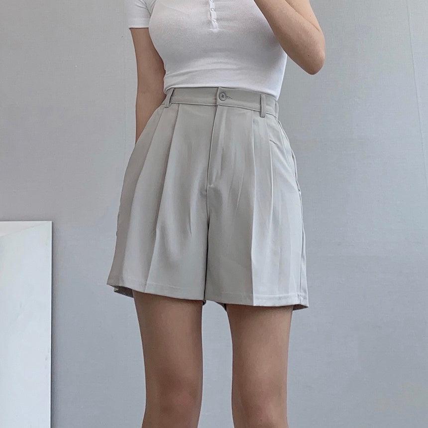 【涼爽/後橡筋腰】韓製四分西裝短褲<KR> - IKIMSTORE