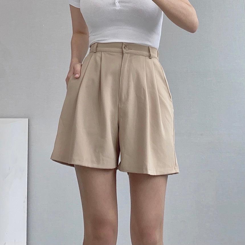 【涼爽/後橡筋腰】韓製四分西裝短褲<KR> - IKIMSTORE