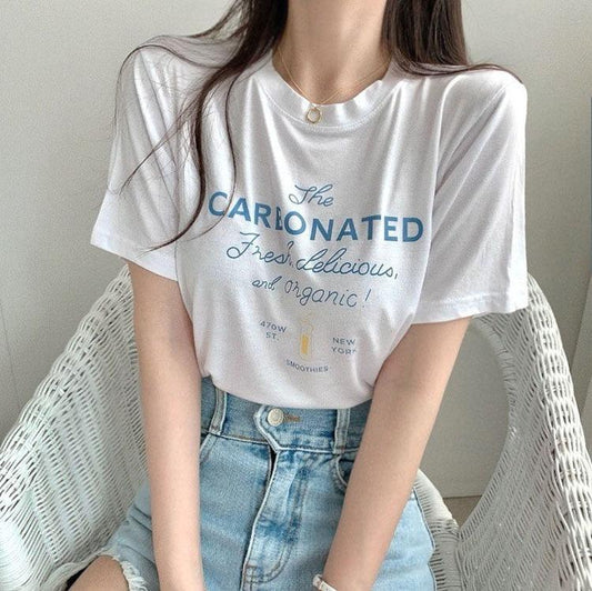 【現貨白、杏】CARBONATED🍹夏日短袖T恤<KR> - IKIMSTORE