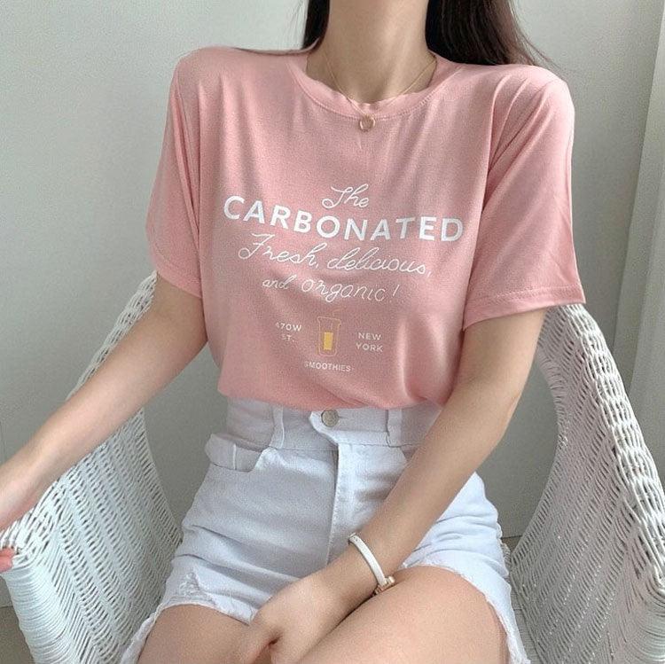 【現貨白、杏】CARBONATED🍹夏日短袖T恤<KR> - IKIMSTORE